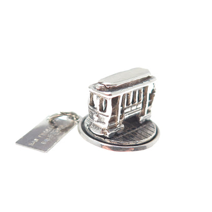 BELL TRADING 925 Sterling Silver Vintage SF Cable Car Mini 3D Charm Pendant
