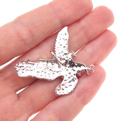 925 Sterling Silver Vintage Flying Eagle Pendant
