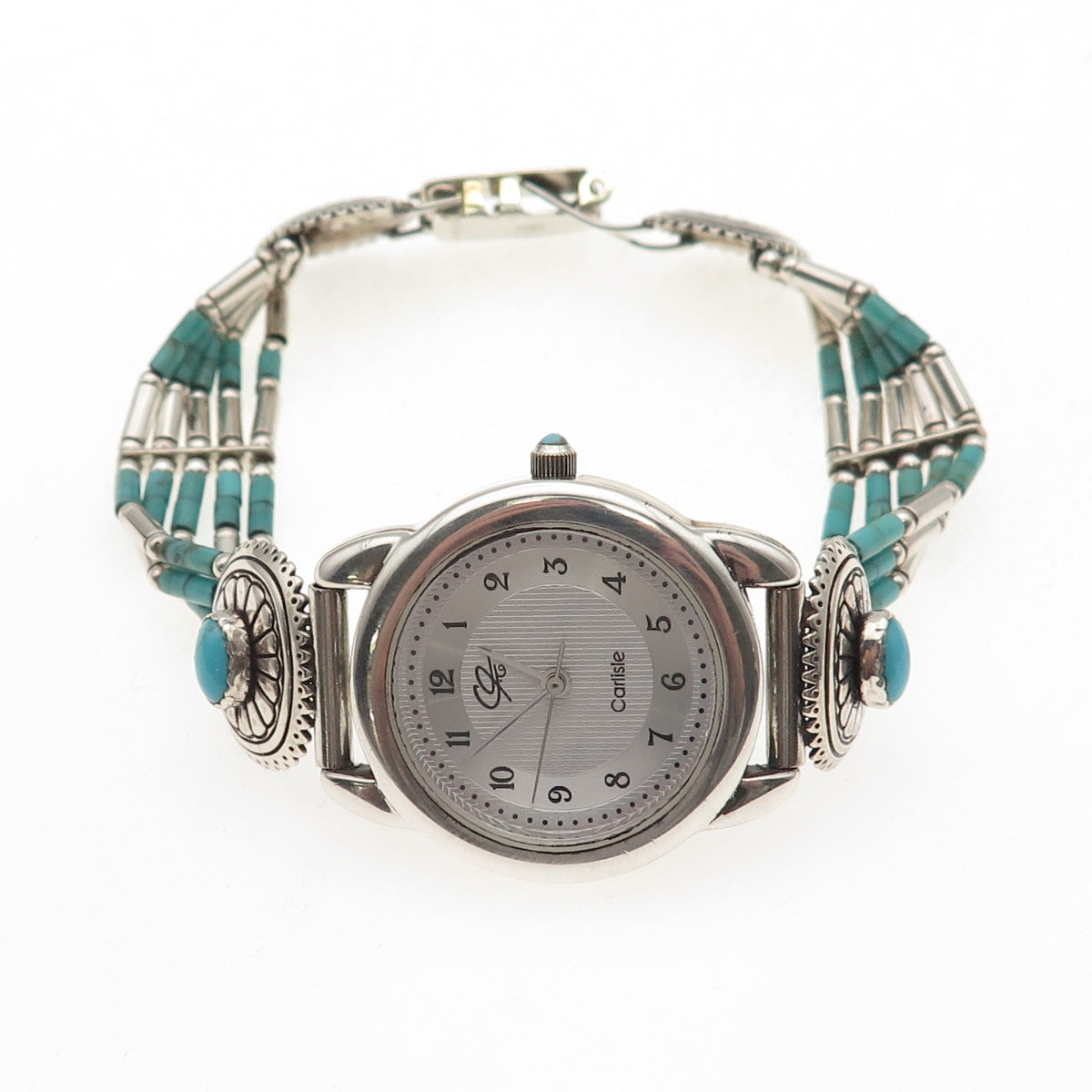 Carolyn Pollack Carlisle Quoc Turquoise Old Pawn Sterling Vintage Watch 7.25"