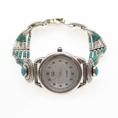 Carolyn Pollack Carlisle Quoc Turquoise Old Pawn Sterling Vintage Watch 7.25"