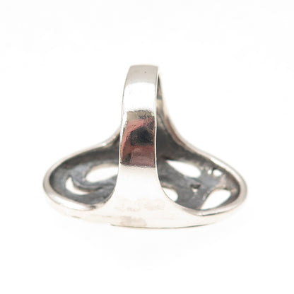 925 Sterling Silver Vintage Modernist Oxidized Ring Size 7.5