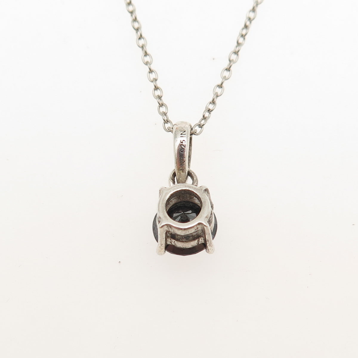 925 Sterling Silver Real Round-Cut Black Diamond Mini Charm Pendant