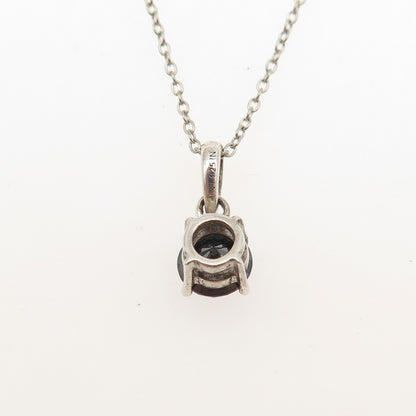 925 Sterling Silver Real Round-Cut Black Diamond Mini Charm Pendant