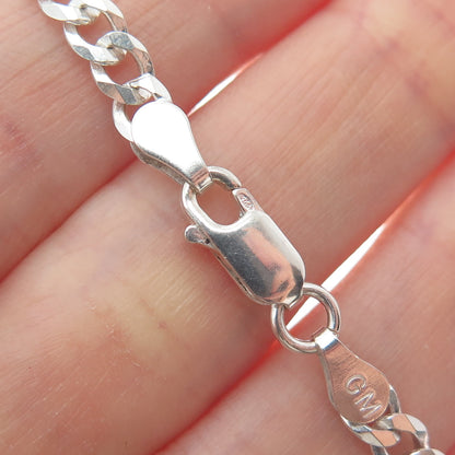 P. LUX 925 Sterling Silver Italy Curb Link Bracelet 7"