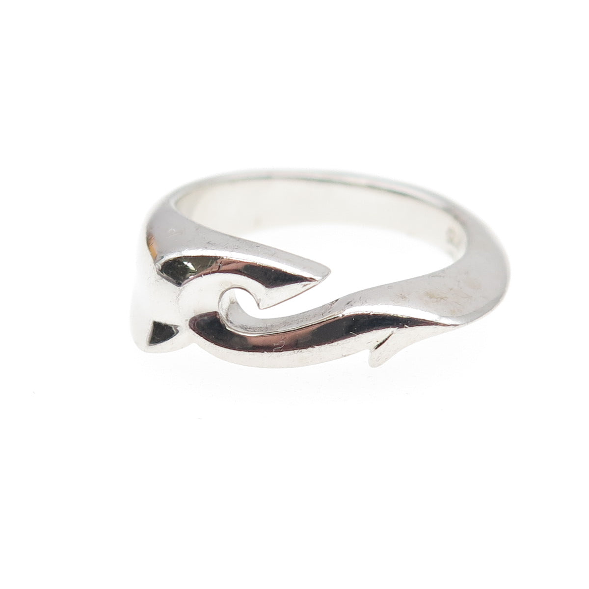 GUESS 925 Sterling Silver Hook Ring Size 7
