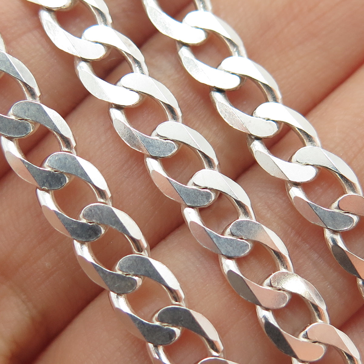 925 Sterling Silver Vintage Curb Chain Necklace 22"