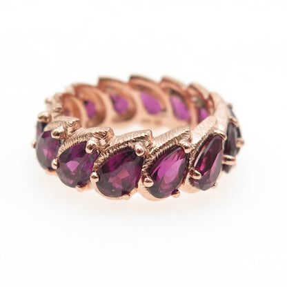 Michelle Albala 925 Sterling Silver Rose Gold Plated Real Amethyst Ring Size 7