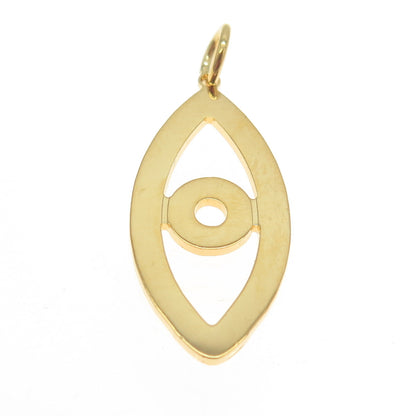 925 Sterling Silver Gold Plated Eye Symbol Amulet Charm Pendant