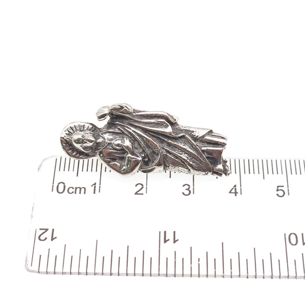 Otto 925 Sterling Silver Vintage Mexico Saint Jude Thaddeus Slide Charm Pendant