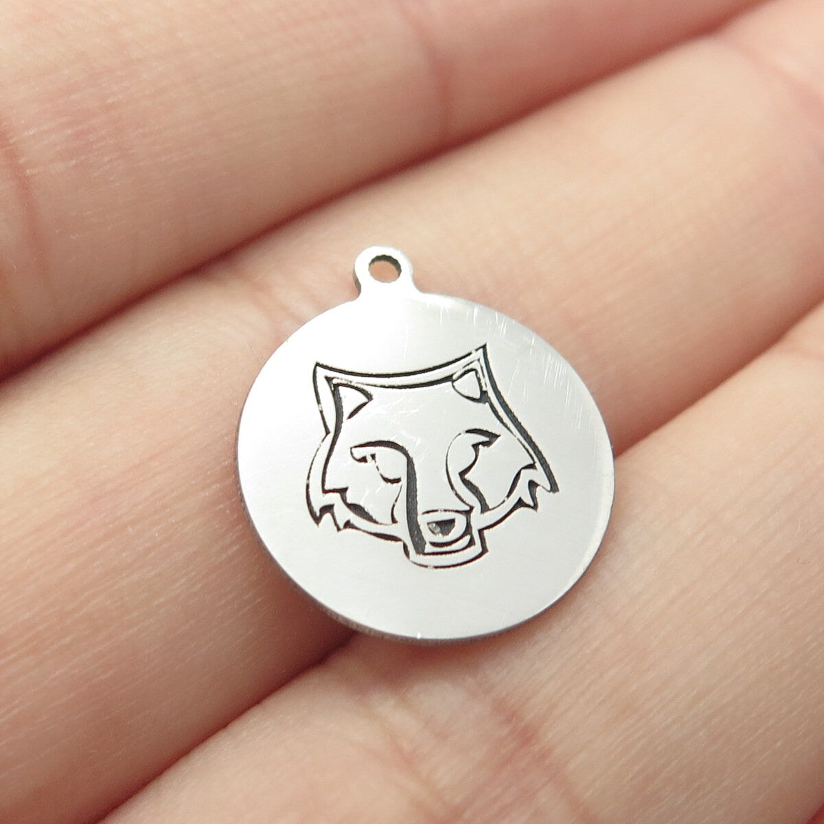 925 Sterling Silver USA Two In Town Wolf Charm Pendant