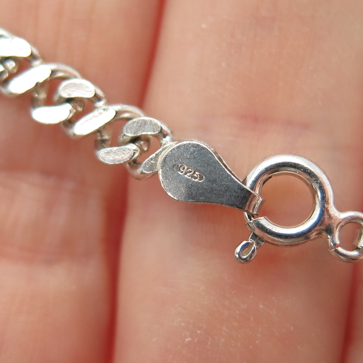 925 Sterling Silver Vintage Italy Infinity Link Bracelet 7.75"