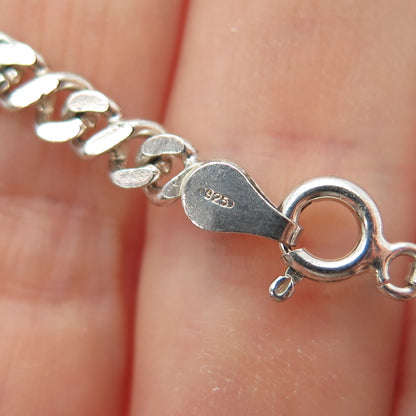 925 Sterling Silver Vintage Italy Infinity Link Bracelet 7.75"
