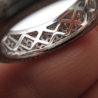 925 Sterling Silver Round-Cut C Z Eternity Band Ring Size 7.25