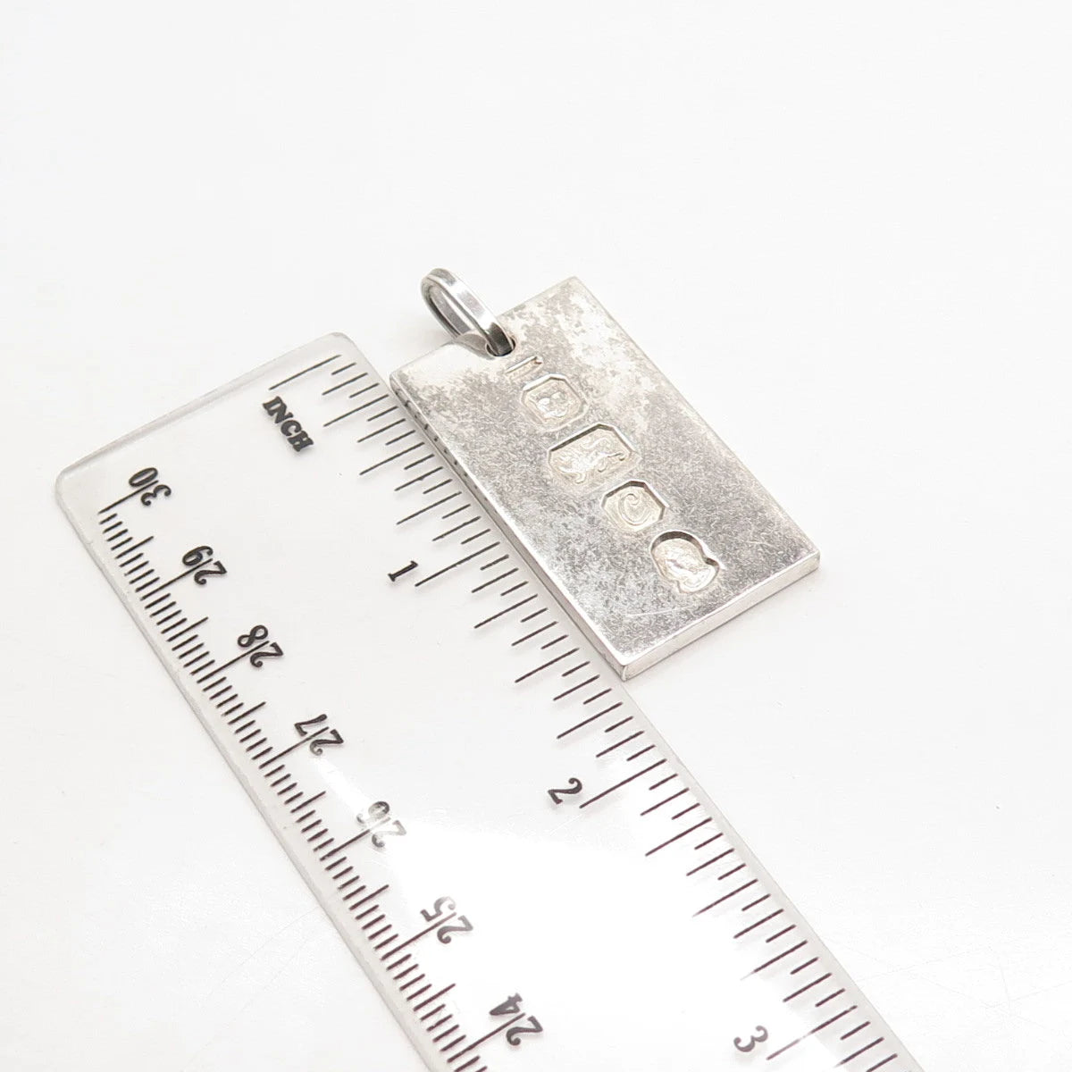 925 Sterling Silver Vintage A & AJ London Jubilee Ingot Bar Pendant