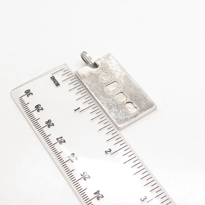 925 Sterling Silver Vintage A & AJ London Jubilee Ingot Bar Pendant