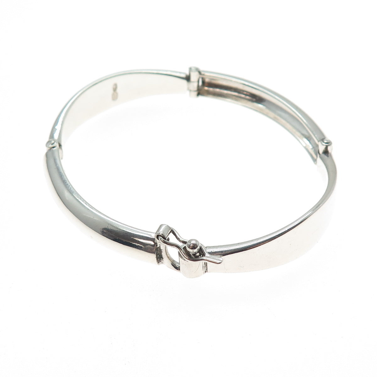 925 Sterling Silver Vintage Italy Modernist Panel Link Bracelet 6.75"