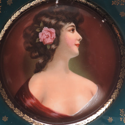 ROYAL VIENNA Antique Portrait Hand Painted Porcelain Collectable Cabinet Plate