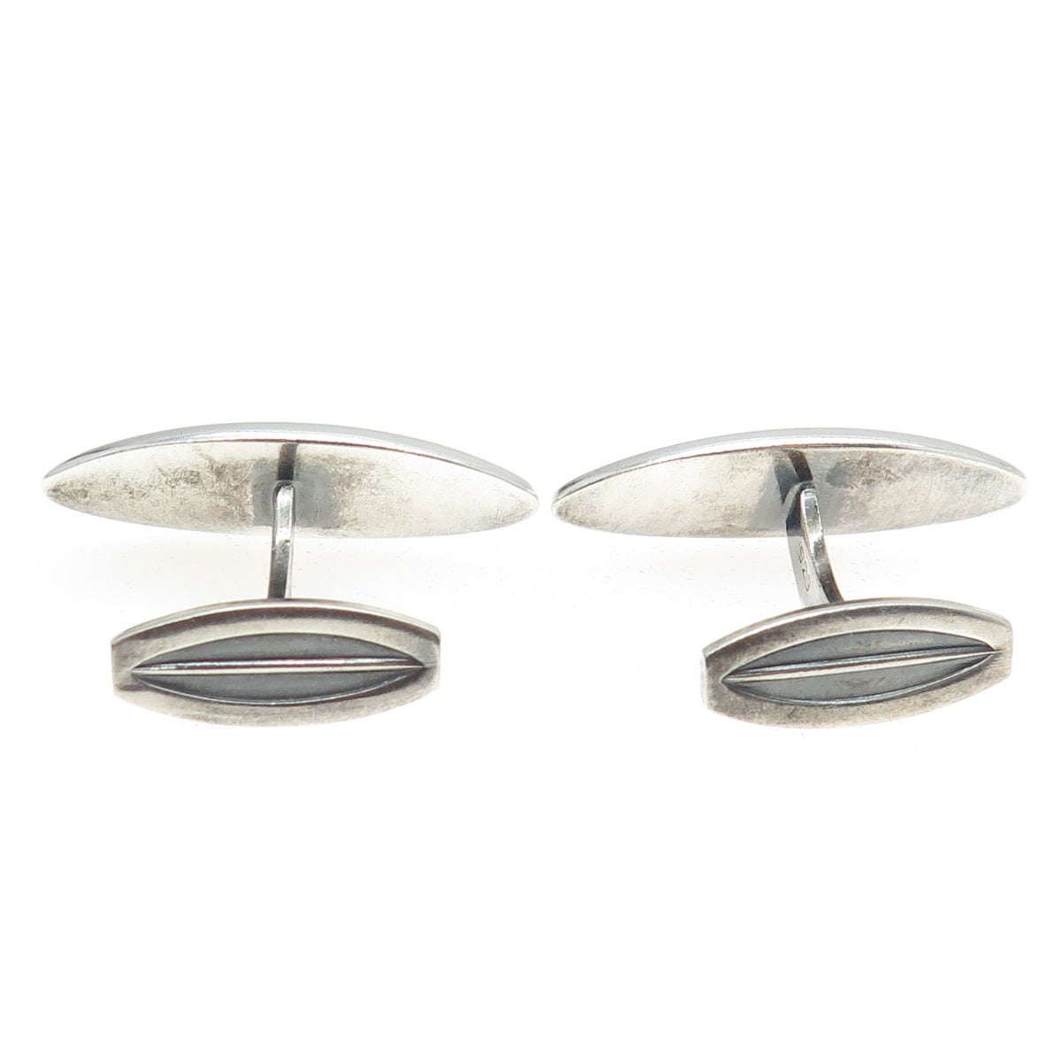 HANS HANSEN 925S Sterling Silver Vintage Denmark Modernist Cufflinks #635