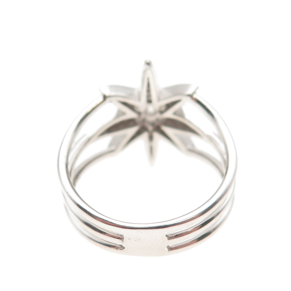 DSMK 925 Sterling Silver Round-Cut C Z North Star Multi-Row Ring Size 7.25