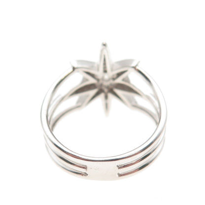 DSMK 925 Sterling Silver Round-Cut C Z North Star Multi-Row Ring Size 7.25