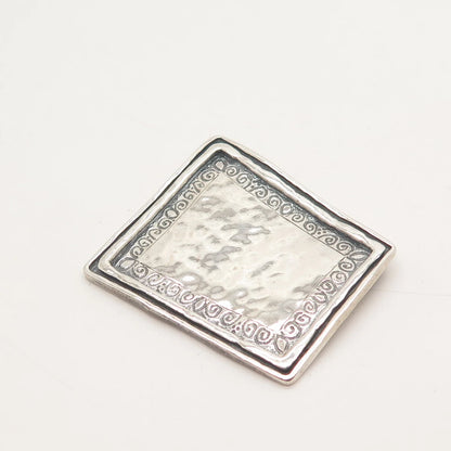 925 Sterling Silver Vintage Hammered Finish Slide Pendant