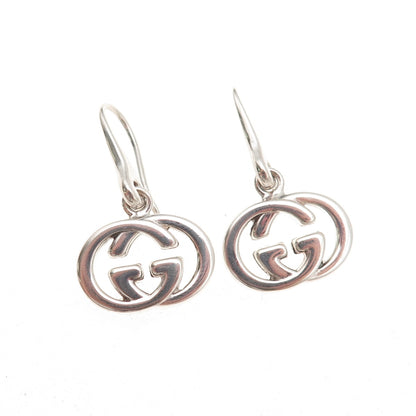 Gucci 925 Sterling Silver Vintage Interlocking G Dangle Earrings