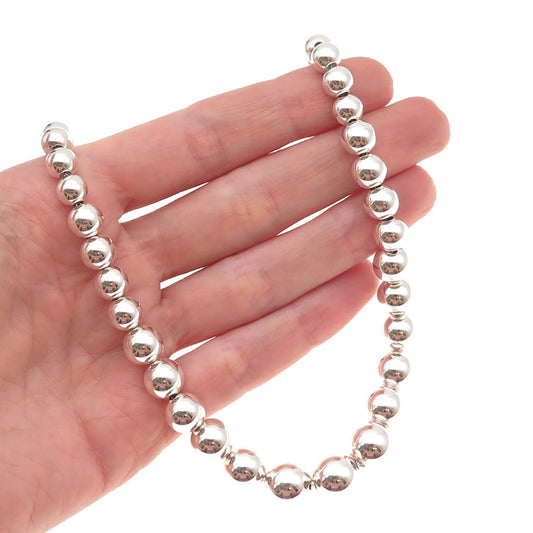 Tiffany & Co. 925 Sterling Silver Vintage HardWear Graduated Beaded Necklace 16"