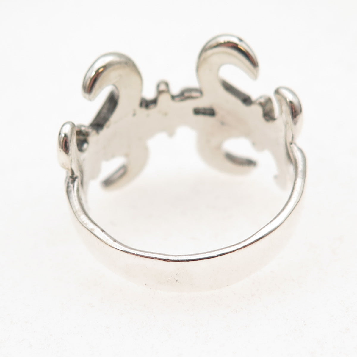 925 Sterling Silver Vintage Fleur de Lis Oxidized Ring Size 11.5