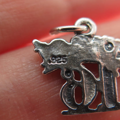 SUNWEST 925 Sterling Silver Vintage Sweet 16 Oxidized Minimalist Charm Pendant