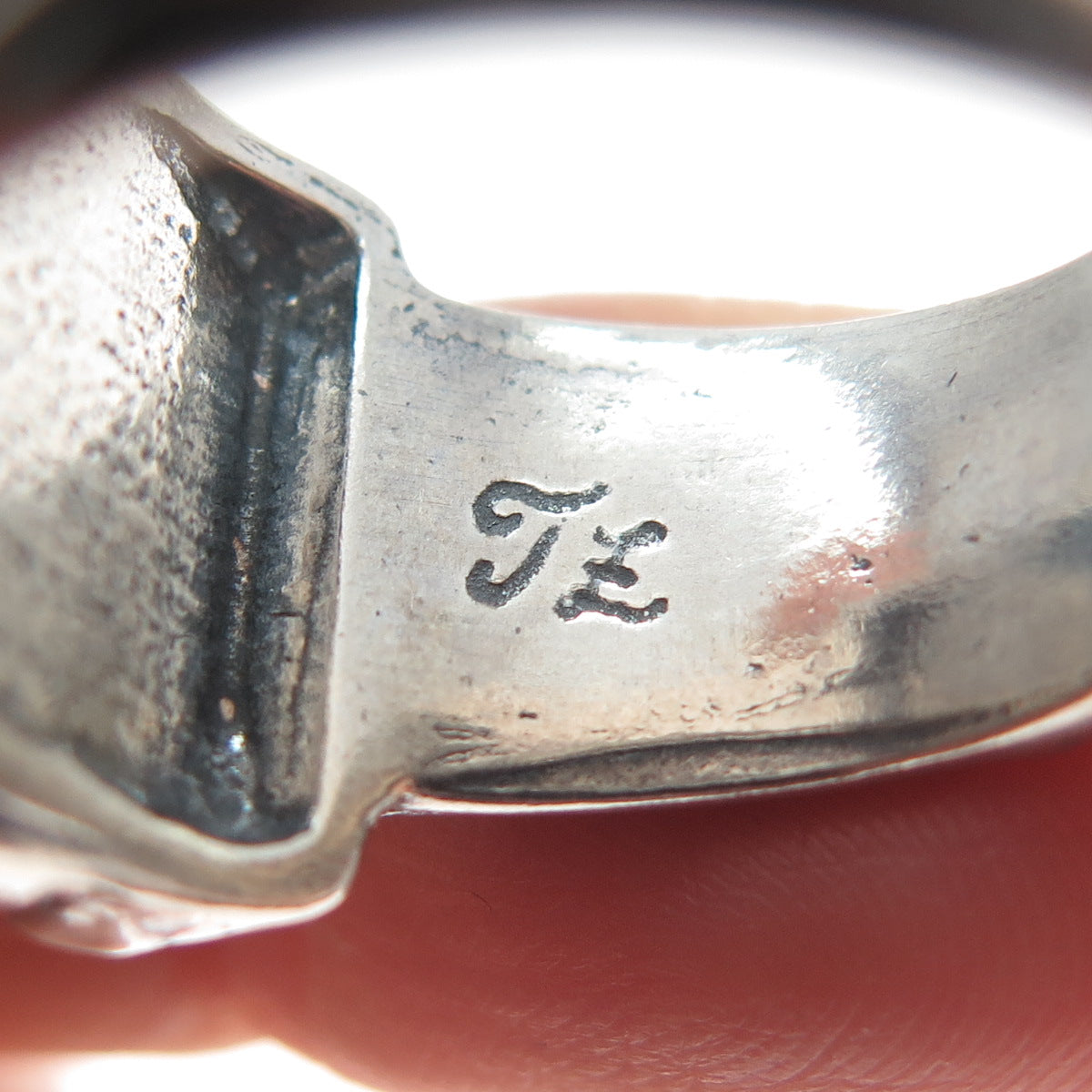 TAMIR ZUMAN 925 Sterling Silver Vintage Real Aventurine Modernist Ring Size 8.5
