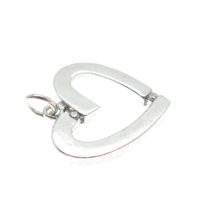 925 Sterling Silver Real White Diamond Open Heart Pendant