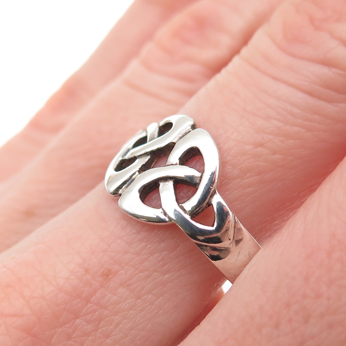 Kit Heath 925 Sterling Silver Vintage 1998 Celtic Trinity Knot Ring Size 9.25