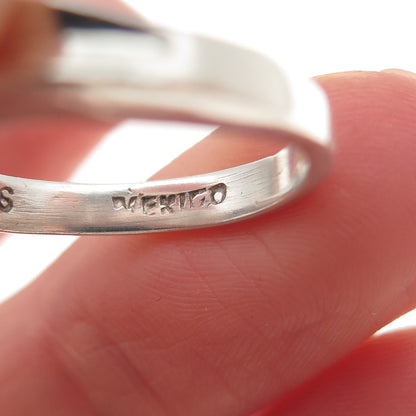 925 Sterling Silver Vintage Mexico Modernist Wavy Ring Size 7