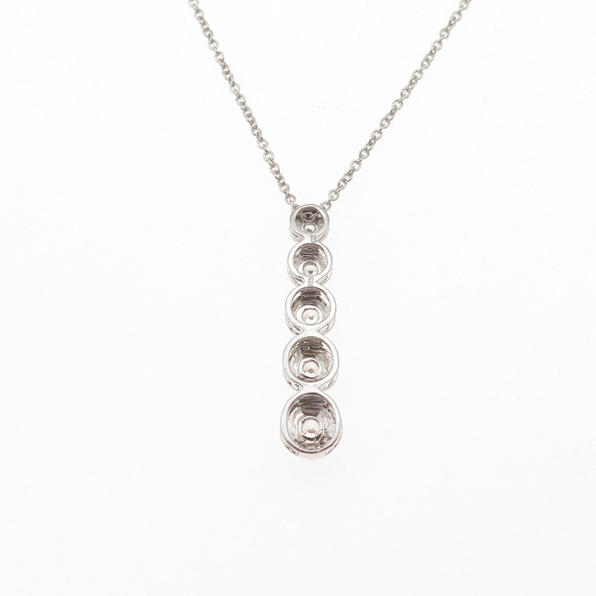 925 Sterling Silver Round-Cut C Z Graduated Drop Cable Chain Necklace 18"