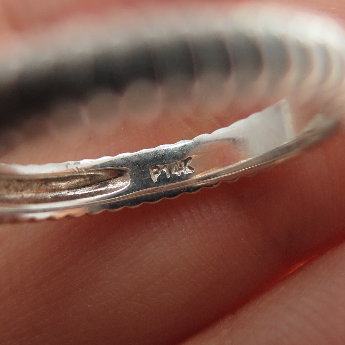 14K Gold 925 Sterling Silver Vintage Real Princess-Cut Blue Topaz Ring Size 5.75