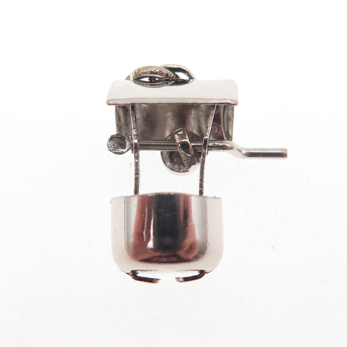 925 Sterling Silver Antique Art Deco Water Well 3D Mini Charm Pendant