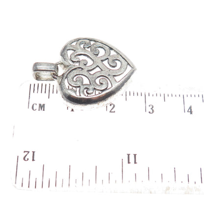 MARK WASSERMAN SAMARA 925 Sterling Silver Vintage Swirl Heart Pendant