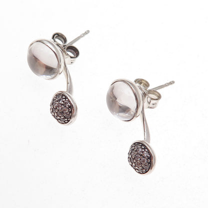 Pandora Sterling Silver C Z Dazzling Poetic Droplets Interchangeable Earrings
