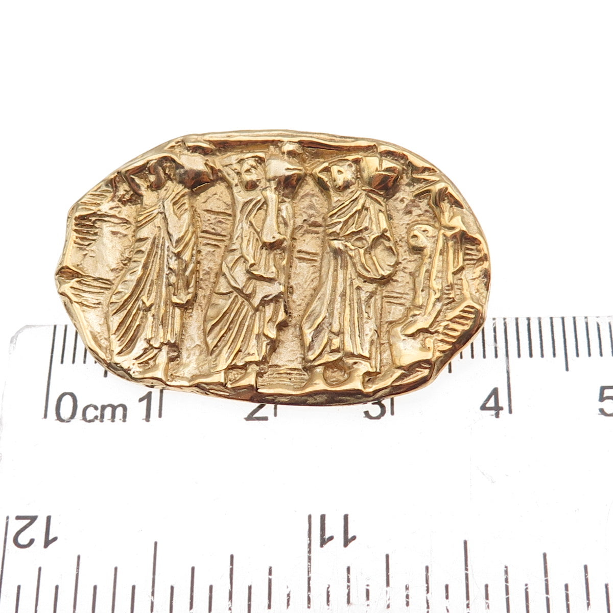 835 Silver Gold Plated Vintage Ancient-Style Storyteller Pin Brooch