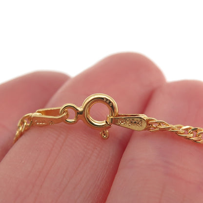 Karizia Spa KA-1772 925 Sterling Gold Plated Italy Singapore Chain Necklace 28"