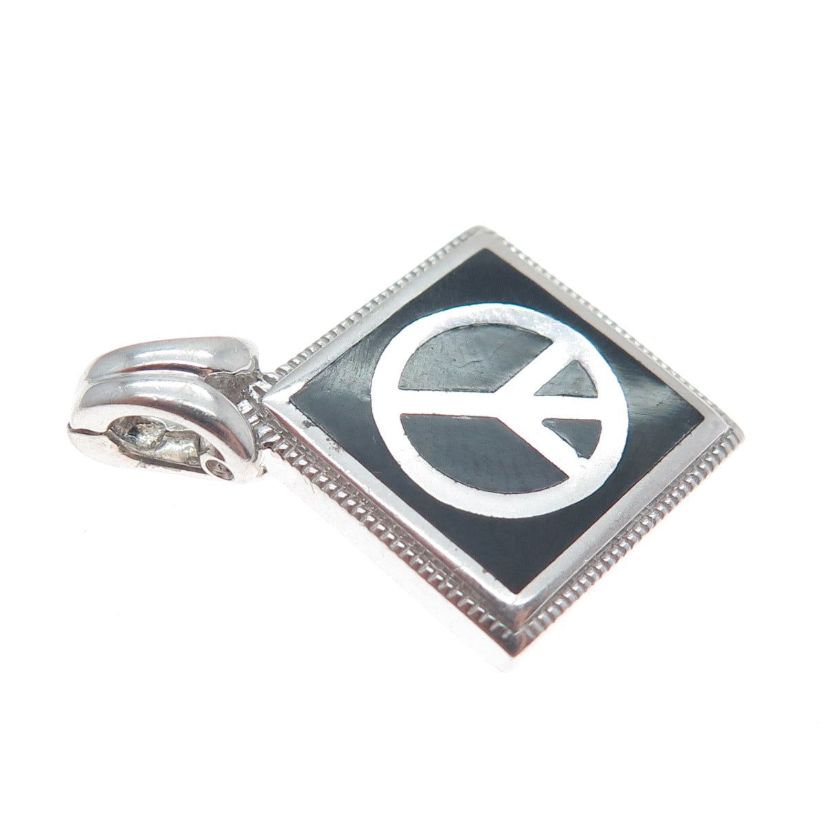 ORIGAMI OWL 925 Sterling Silver Enamel Peace Symbol Charm Pendant
