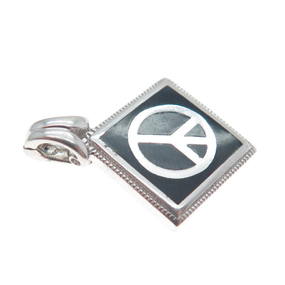 ORIGAMI OWL 925 Sterling Silver Enamel Peace Symbol Charm Pendant