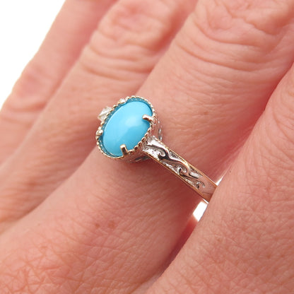 Chuck Clemency 925 Sterling Silver Real Sleeping Beauty Turquoise Ring Size 8