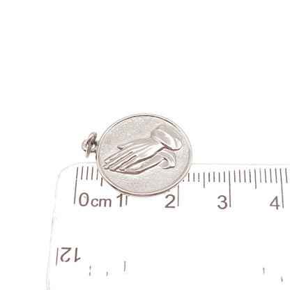 925 Sterling Silver Vintage Prayer Hands Religious Charm Pendant