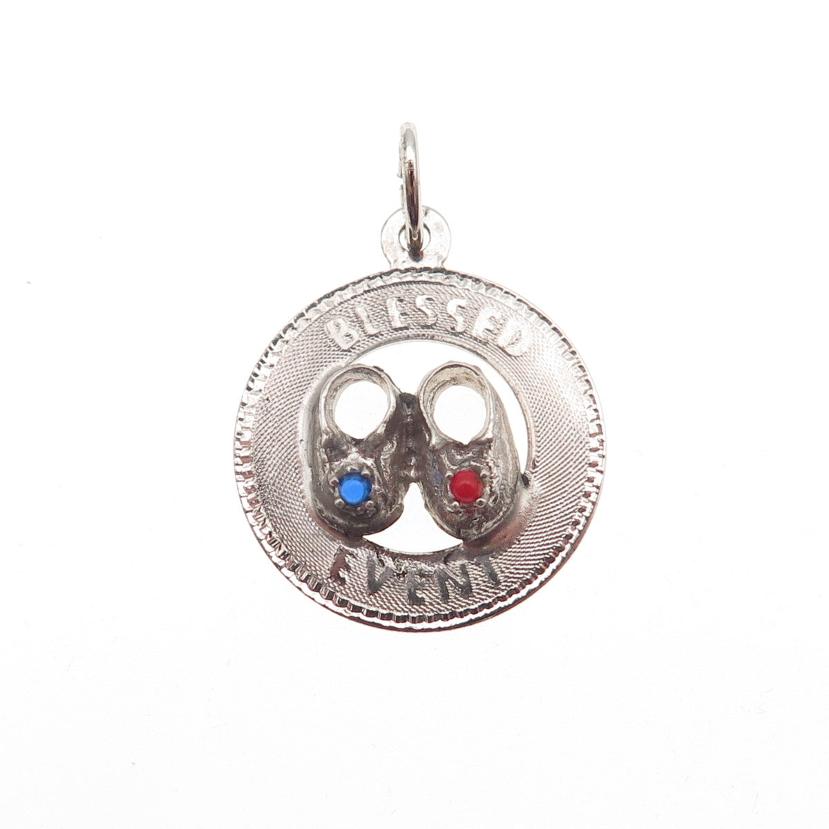 MARK MERCY 925 Sterling Silver Vintage Rhinestone Blessed Event Charm Pendant