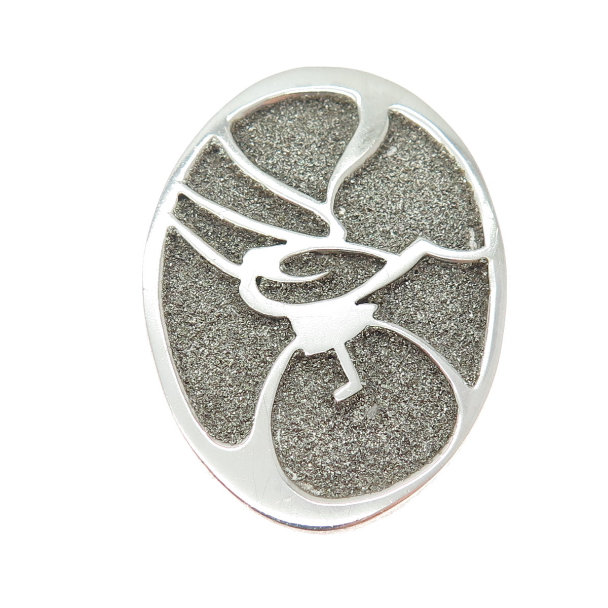 ADELINE 925 Sterling Silver Vintage Moderist Pin Brooch