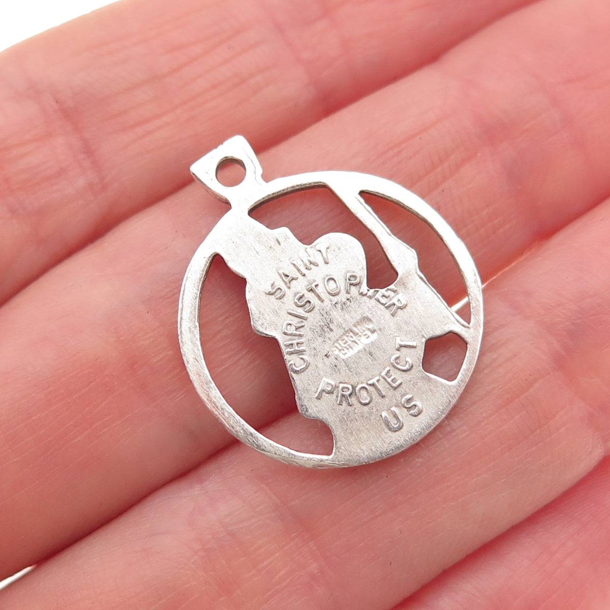 Chapel 925 Sterling Silver Vintage St. Christopher Charm Pendant