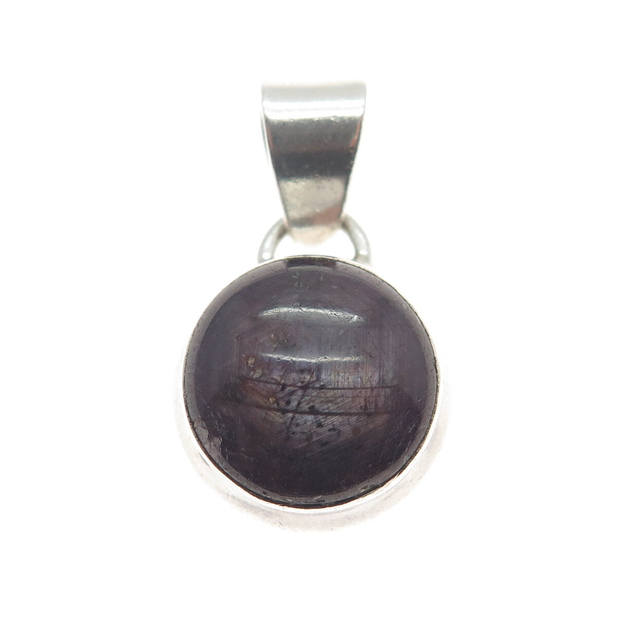 925 Sterling Silver Vintage Real Star Ruby Gemstone Minimalist Pendant