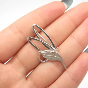 925 Sterling Silver Vintage Roma Leaf Modernist Pin Brooch