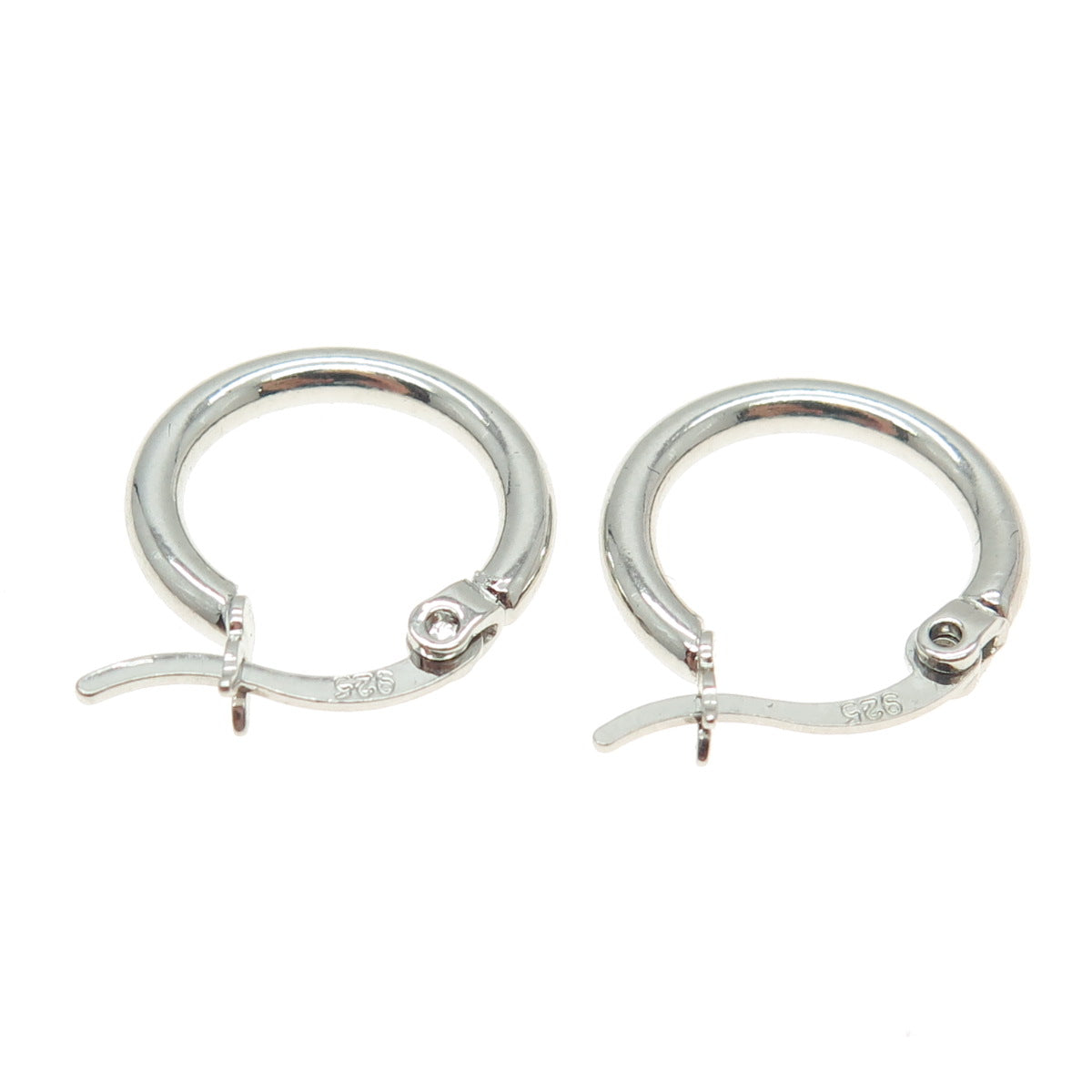 925 Sterling Silver Classic Hinged Hoop Earrings